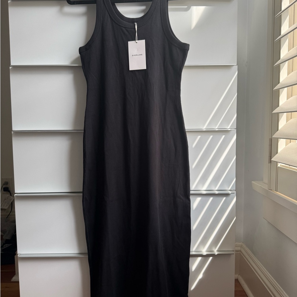 Everlane Black Sleeveless Halter Midi Dress